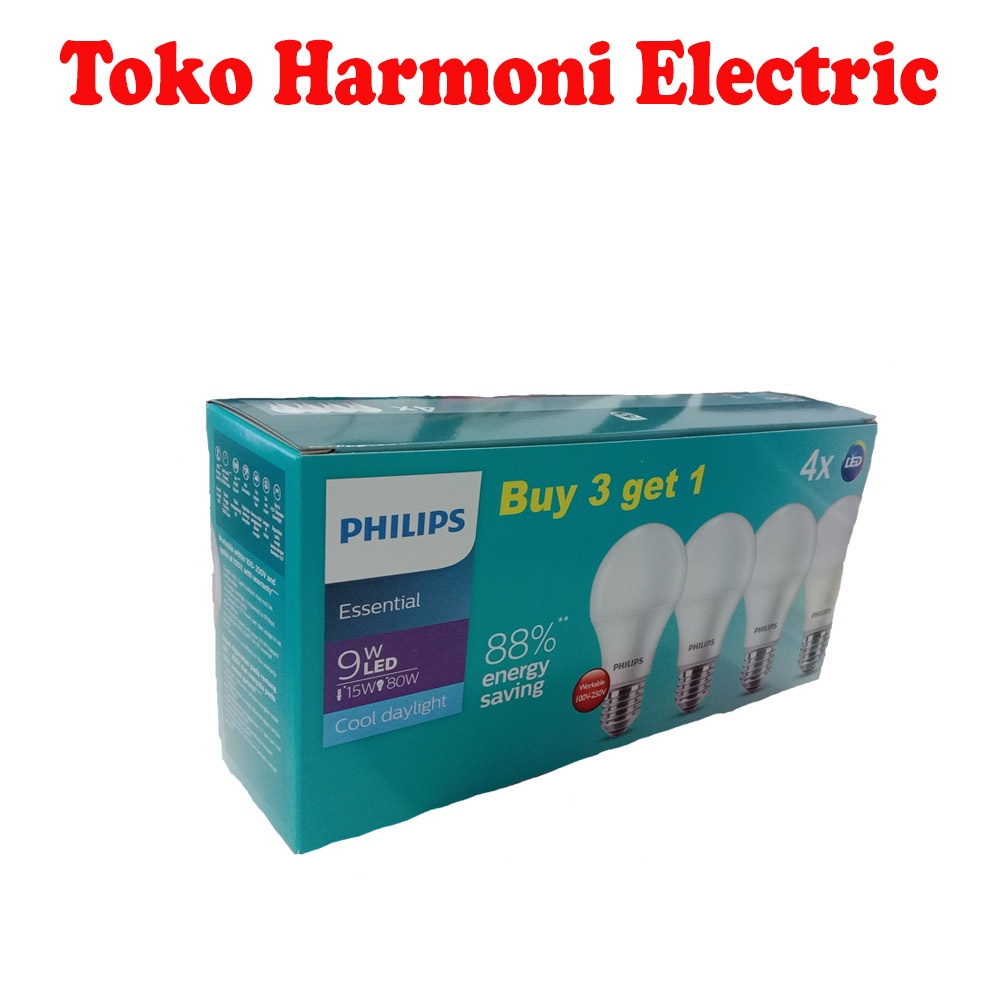 LAMPU PHILIPS ESSENTIAL LED 9WATT MULTIPACK