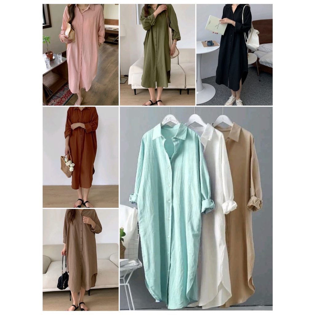 PROMO!! NEW AILEN Crinkle TUNIK OVERSIZE - TUNIK JUMBO - TUNIK CRINKLE - LONG TUNIK - TUNIK KOREA