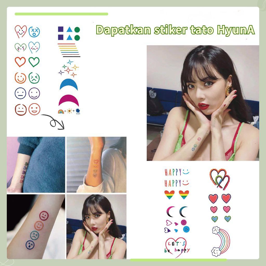Tatto Temporer Tahan Lama Tato Waterproof Lucu Fashion Korea Hyuna 1Pcs Lembar