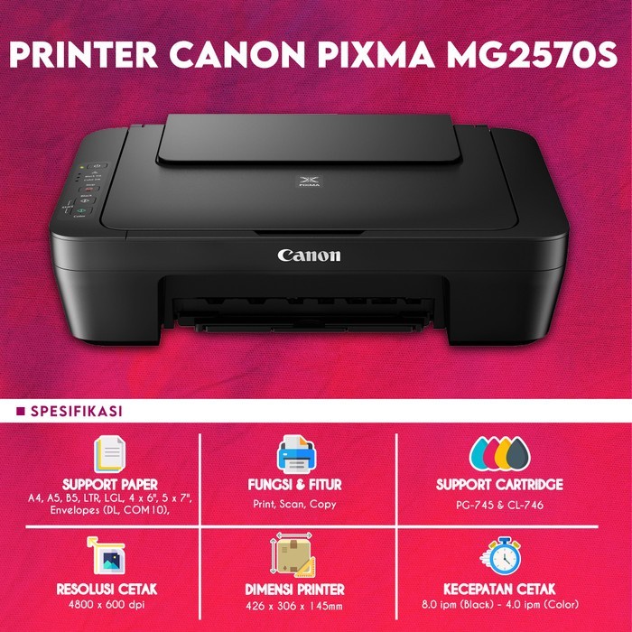 PRINTER CANON PIXMA MG2570S / MG2577S ALL IN ONE MG-2570 GARANSI RESMI