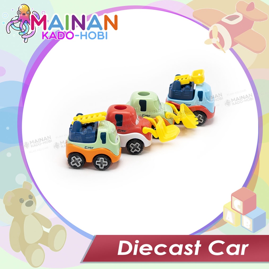 KADO ULANG TAHUN SET MAINAN ANAK DIY MINIATUR MOBIL DIECAST CAR