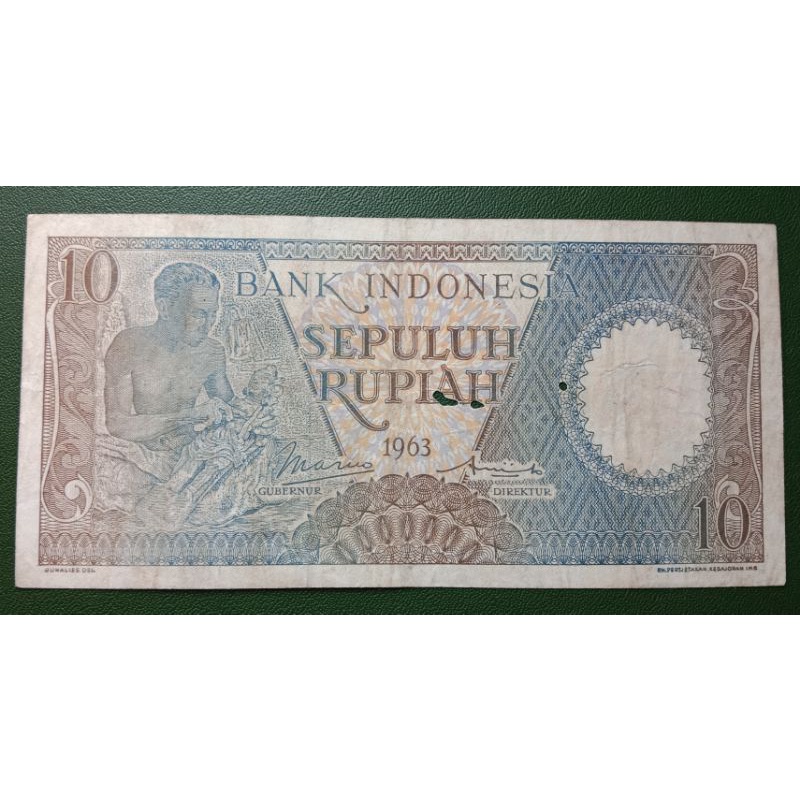 UANGKUNO 10 RUPIAH PEKERJA THN 1963