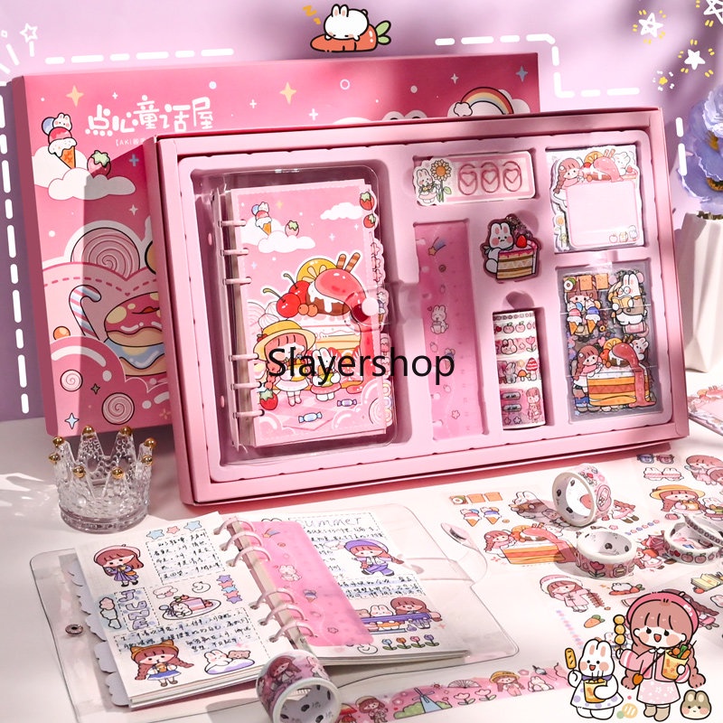 

RB CODStiker Lucu 1 Set Box Tema Kartun Stiker Label untuk Buku Pegangan Diary Dekorasi DIY Stiker