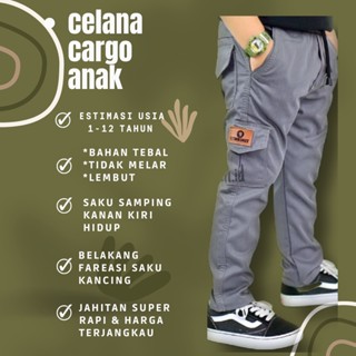 Celana Chinos Panjang Chino Cargo panjang Anak Laki Laki Cowok 3-12Tahun
