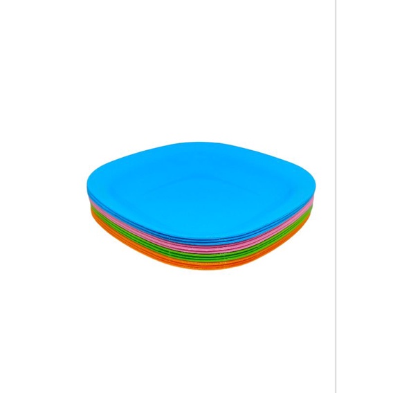 PIRING SEGI PLASTIK HANAYYA 1 LUSIN PIRING MAKAN PLASTIK KOTAK PIRING KOTAK PLASTIK