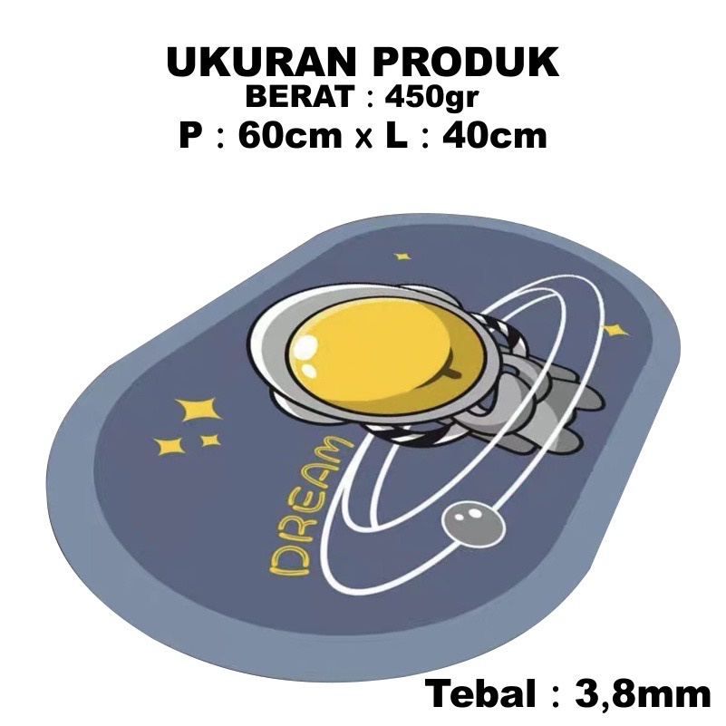 Alas Kaki Diatomite motif lucu Nyerap Air / Alas kaki Diatomite Anti Slip Anti Bau Nyerap Air Anti Bakteri/ Lap Kaki Lentur Murah