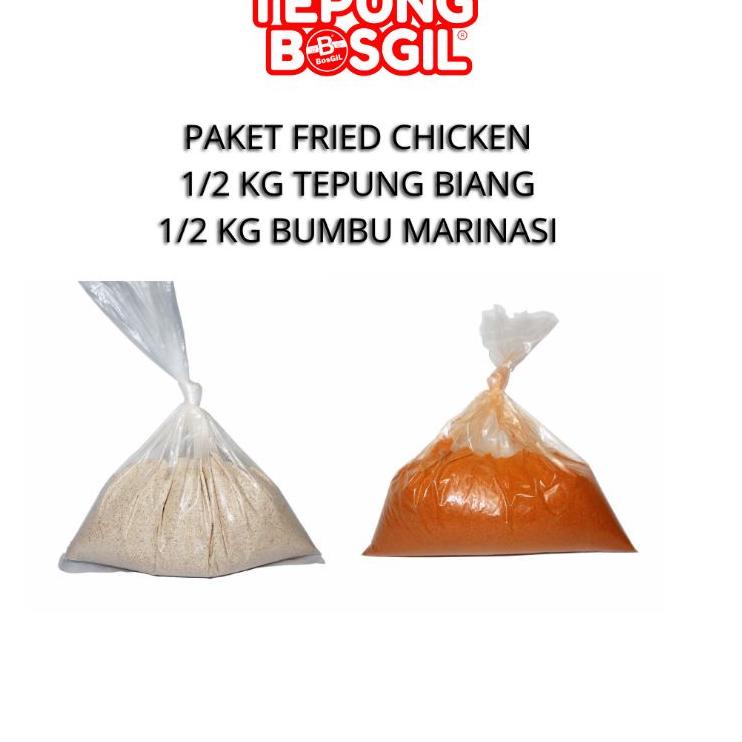 

♗ Paket tepung Premium Fried Chicken (1/2 kg tepung biang dan 1/2 kg tepung marinasi) ☜