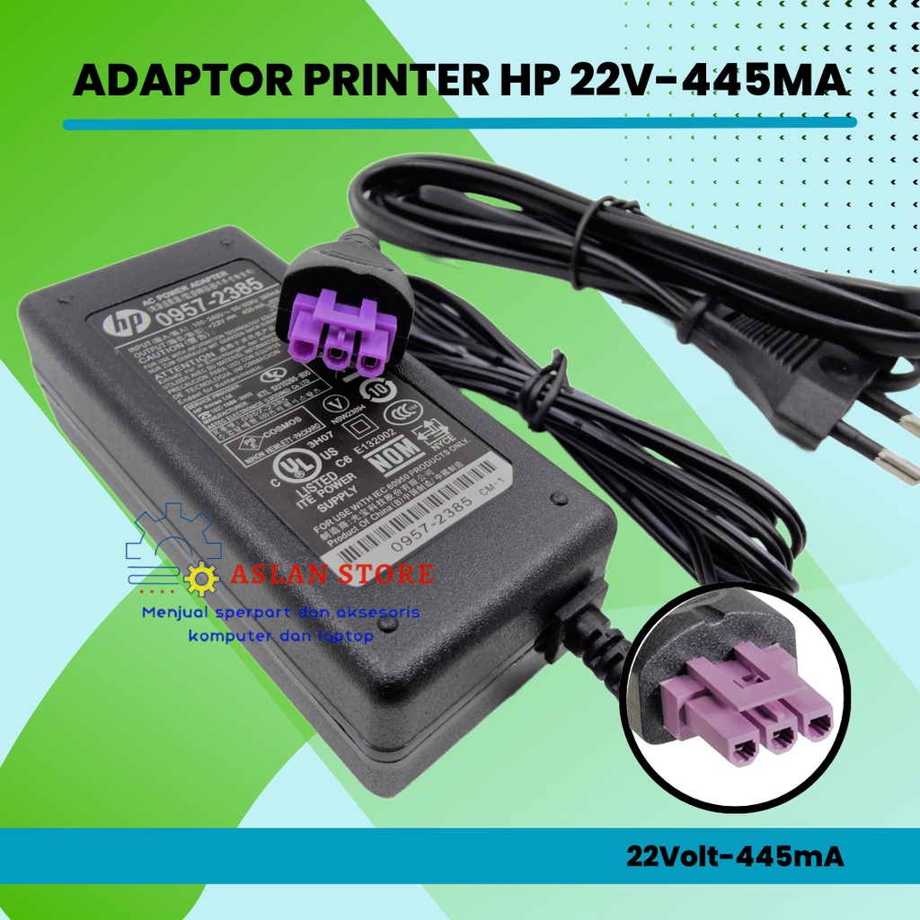 Adaptor Charger printer hp 1515 original 22v-455ma Bonus Kabel Power