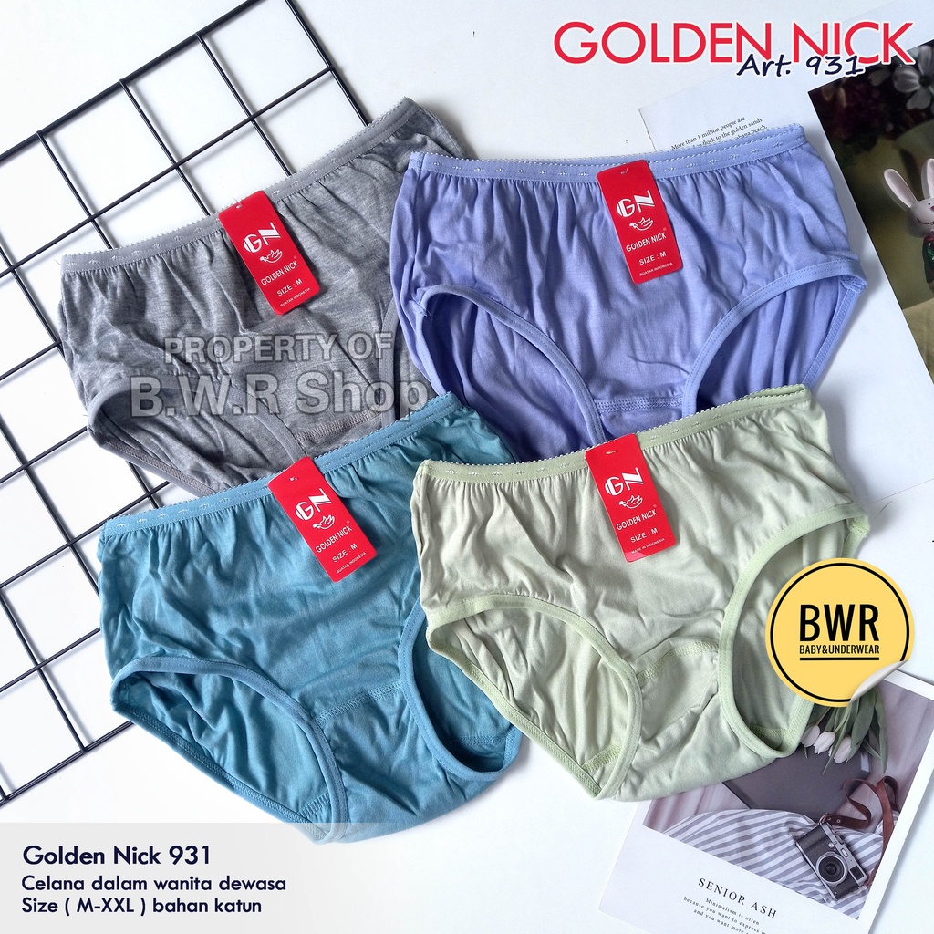 [ 3pc ] CD Golden Nick 931 Pastel / Celana Dalam Wanita Dewasa Katun Lembut | Bwr