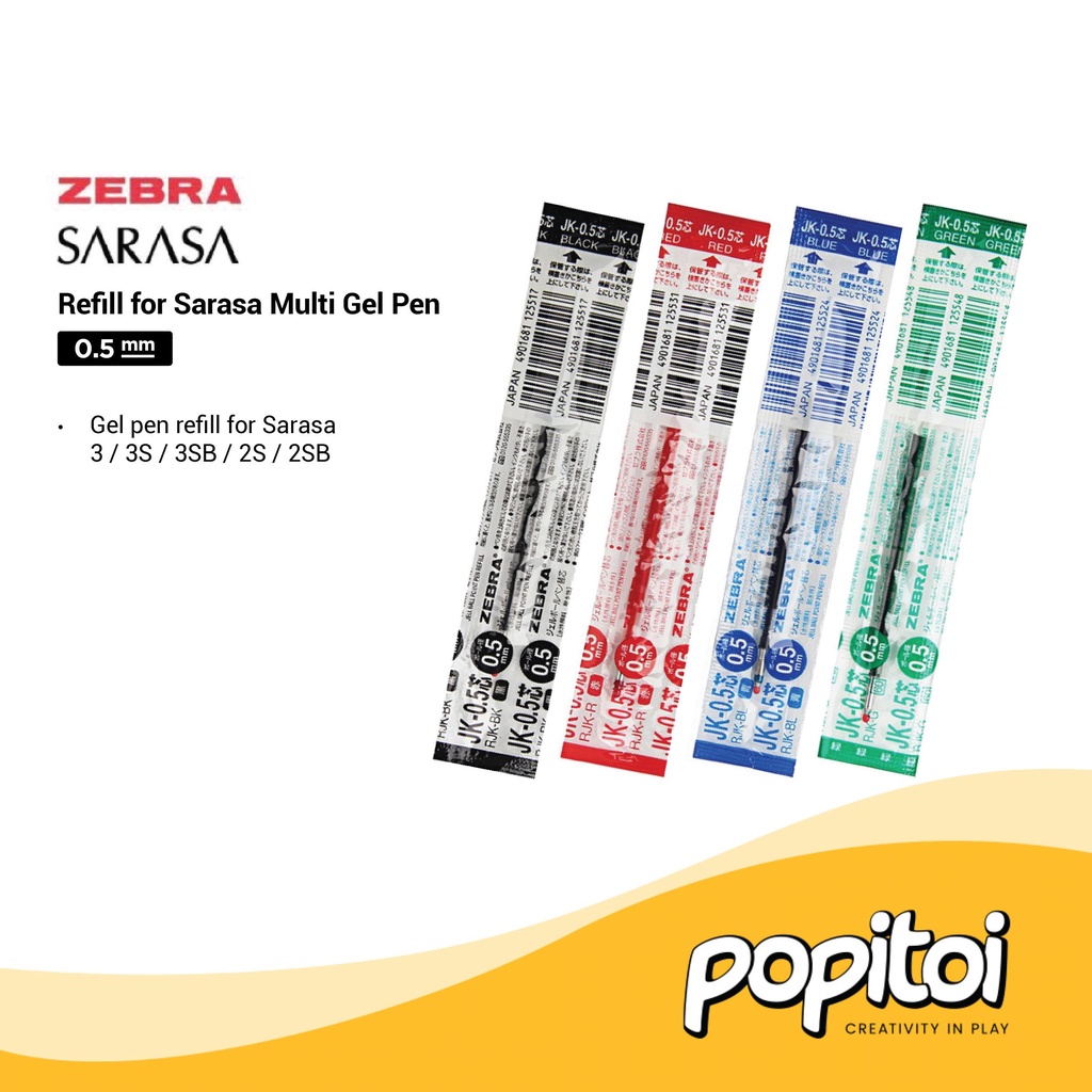 

Zebra JK-05 Refill for Sarasa 3C Multi Color Gel Pen Isi Ulang Ballpoint Warna 0.4 0.5 mm