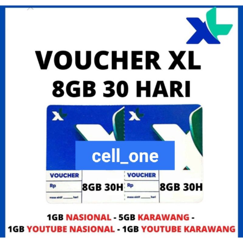voucher XL 8gb 30hari
