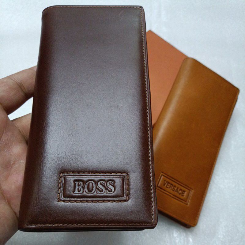 Dompet Kulit Panjang Slim Simple Pria Wanita || Dompet Kulit Pull up Asli Murah