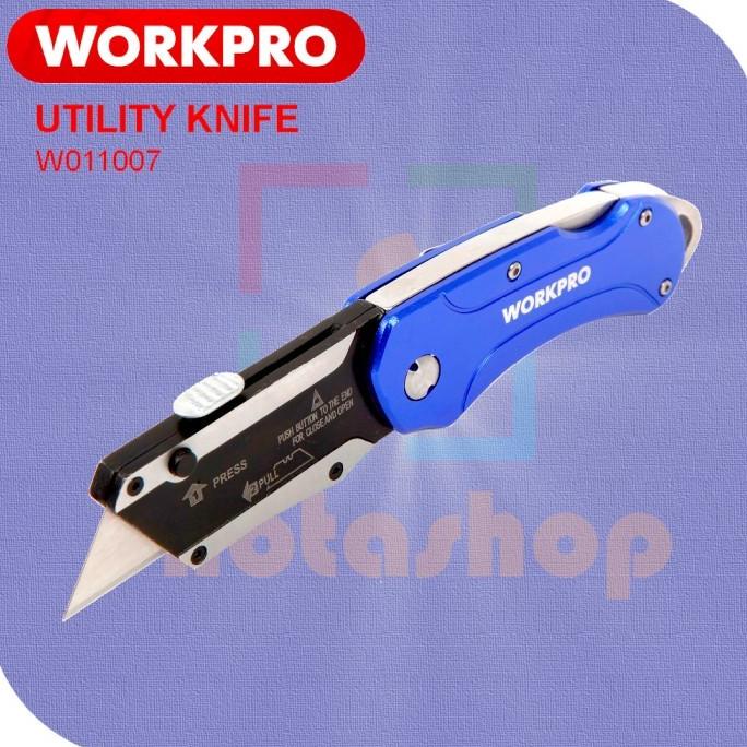 

HEAVY DUTY Pisau Cutter Lipat Folding Utility Knife WORKPRO W011007