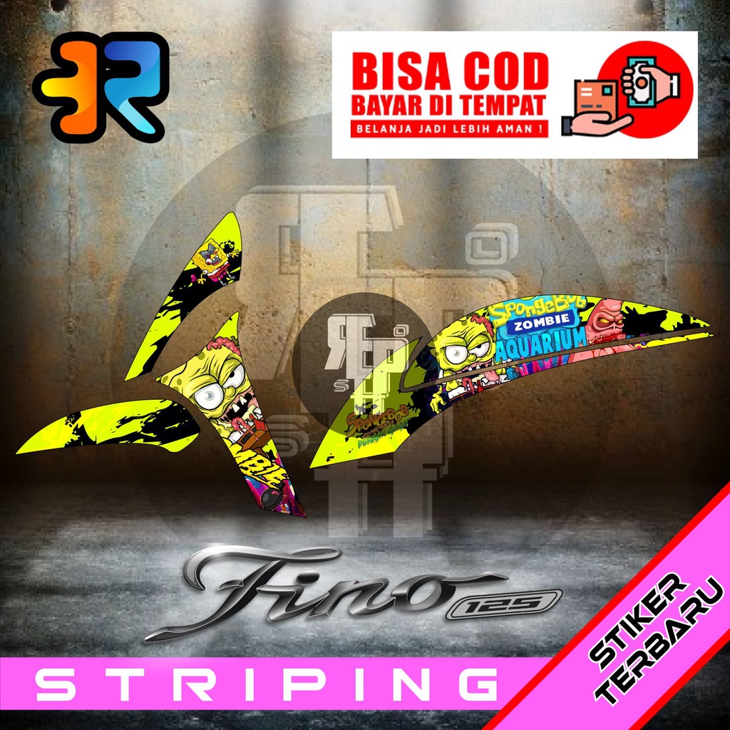 Striping Fino New 125 Variasi Desain Spongebob Zombie Stiker