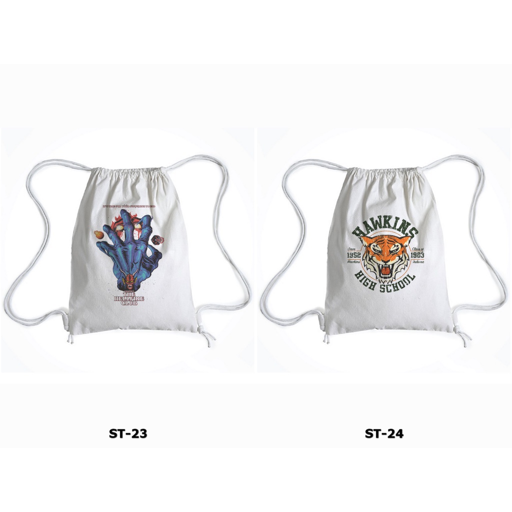 Tas Serut Blacu / Ransel Drawstring Bag / Gymsack Bag -  STRANGER THINGS 2
