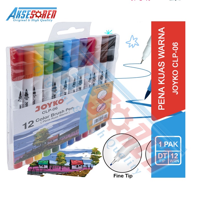 

Pulpen Kuas Warna Joyko [CLP-06/12 Warna] / Ballpoint Pena Pen Cat Colour [1 Pack]