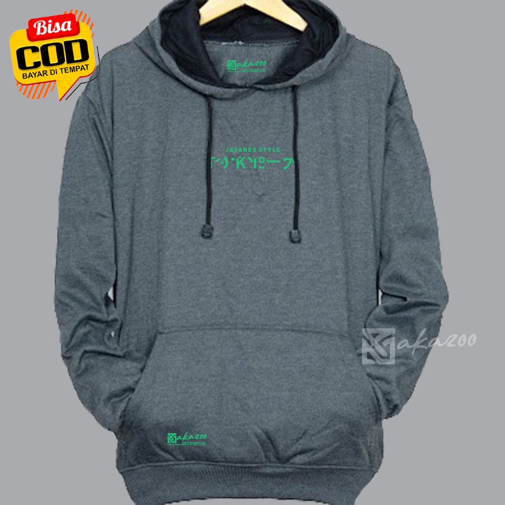 SWITER PRIA DISTRO AKAZOO JPN abu tua japanese style SABLON HIJAU hoodie ovesize korean style unisex premium aka