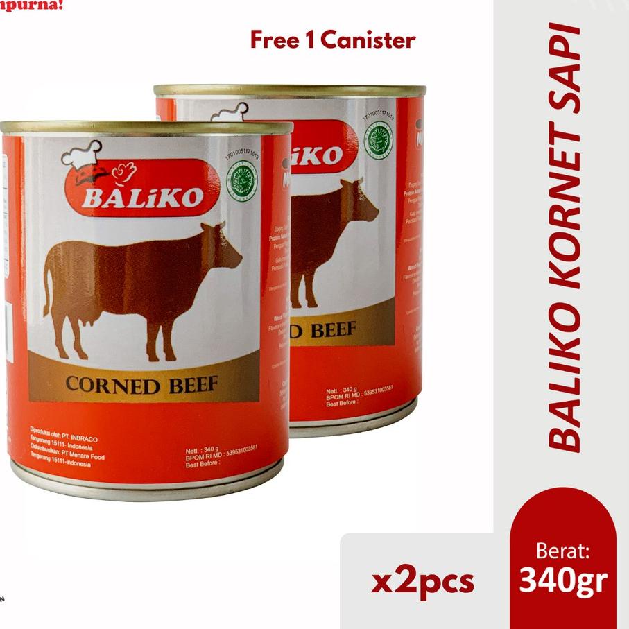 

☊ Baliko Kornet Daging Sapi Premium 340gr - Isi 2pcs ◌