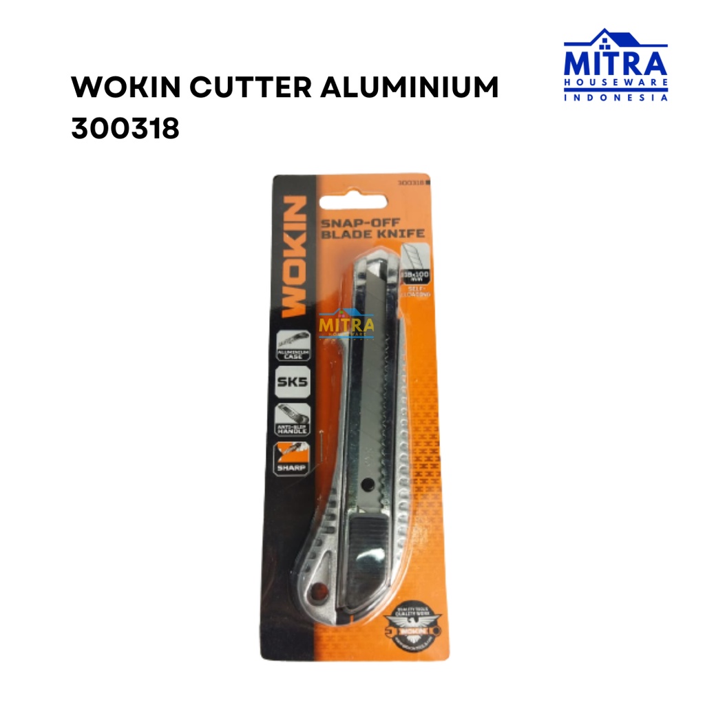 

WOKIN CUTTER ALUMINIUM AUTOLOCK | SnapOff Blade Knife | Alat Pemotong Kertas