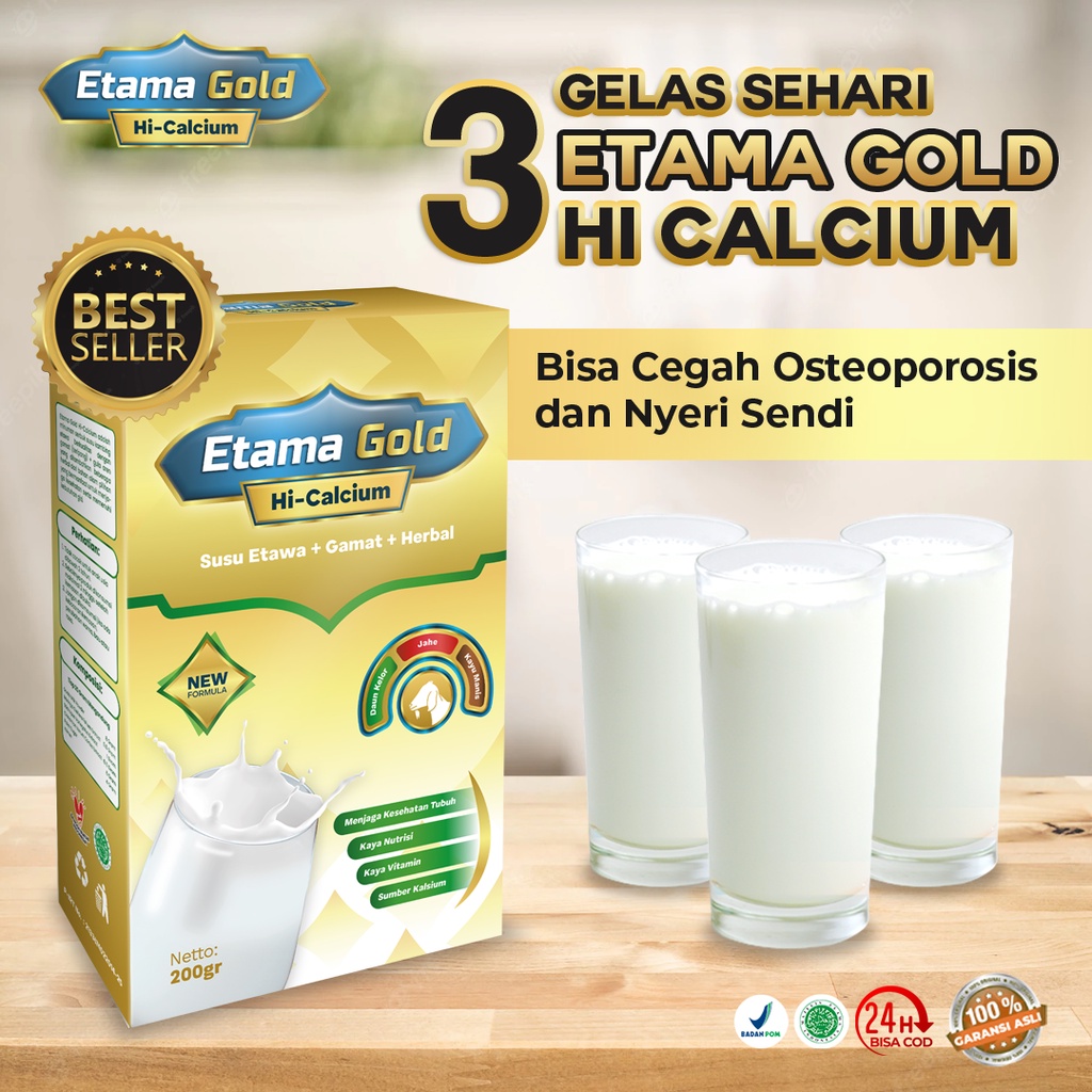 ETAMA GOLD - Susu Kambing Etawa Premium Solusi Asam Urat dan Kolesterol Nyeri Sendi Pegal Linu Rematik Kaki Kebas Baal Herbal Paling Ampuh Ori Bpom