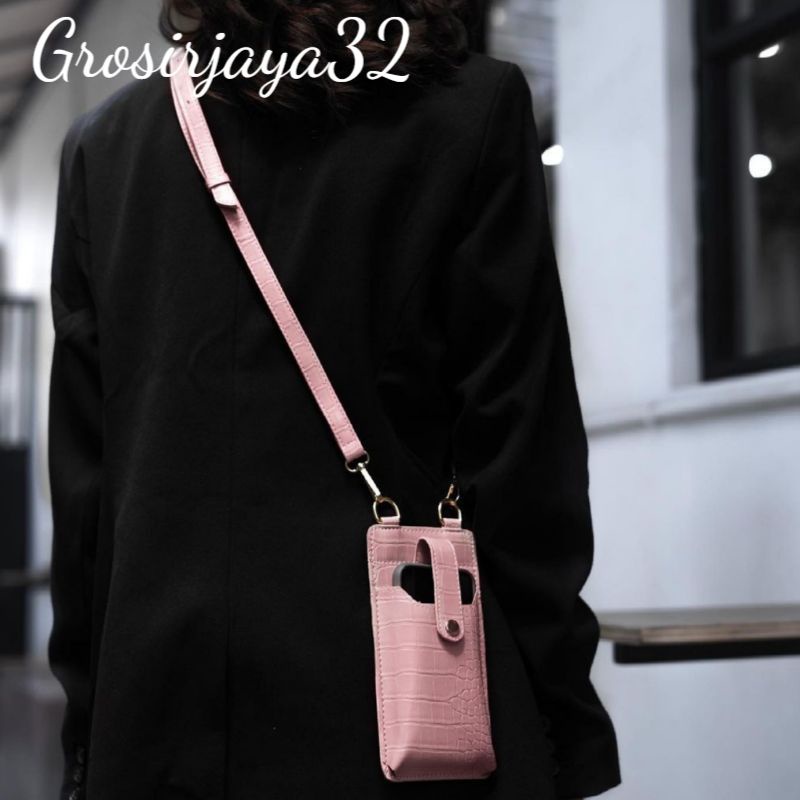 (GROSIRJAYA32) Tas slingphone croco DAILY hp ( super ) selempang handphone slingpouch slim