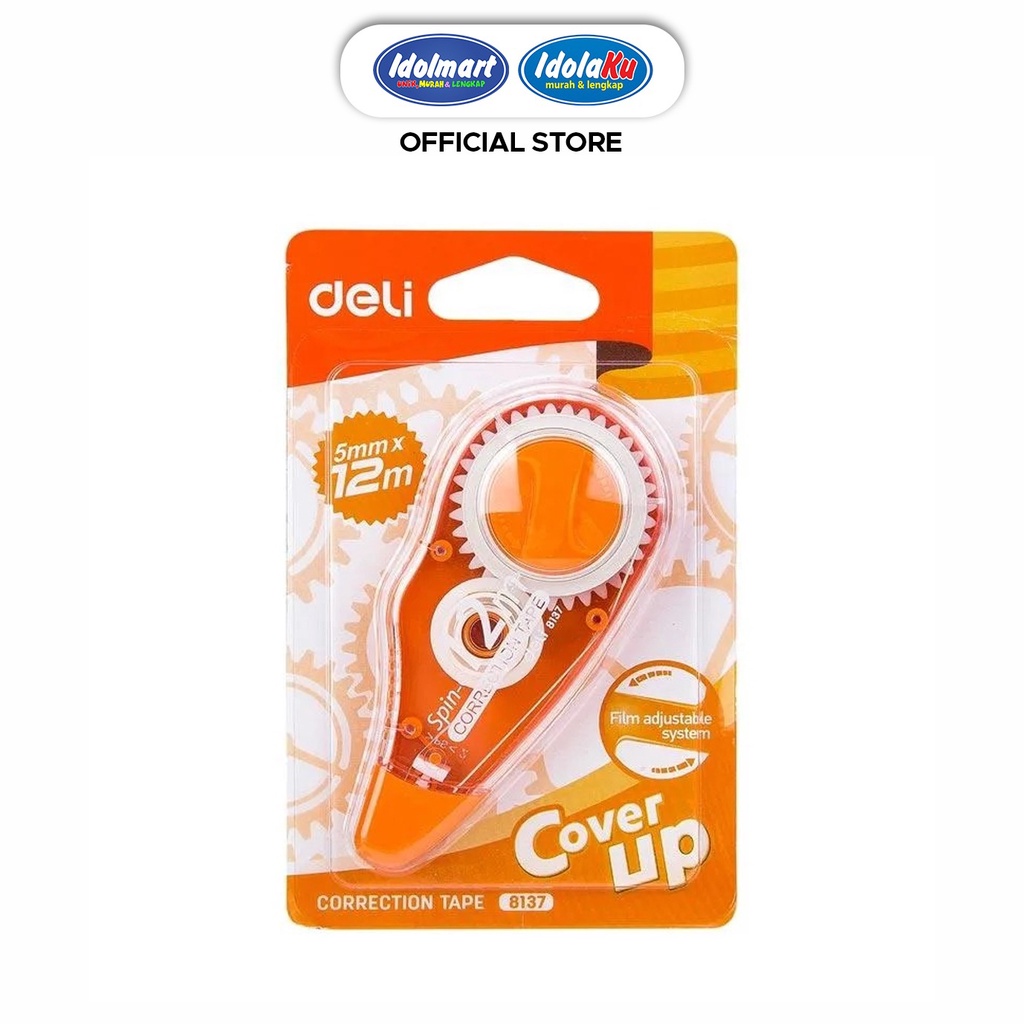 

IDOLMART Deli Tip X- Koreksi Tape 5mm X 12mm cepat kering & hasil dapat langsung menulis desain unik E8137