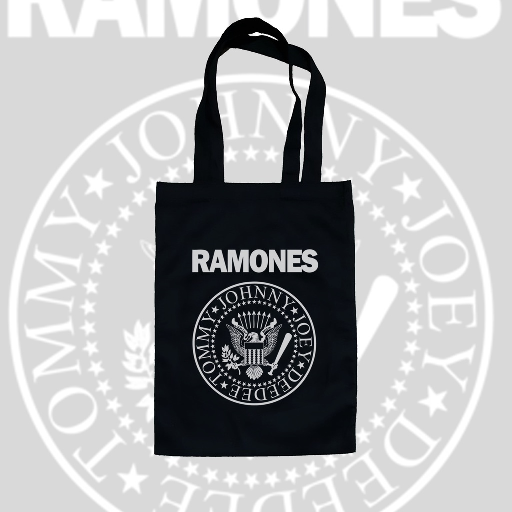 Tas Tote Bag Kanvas Hitam - Ramones