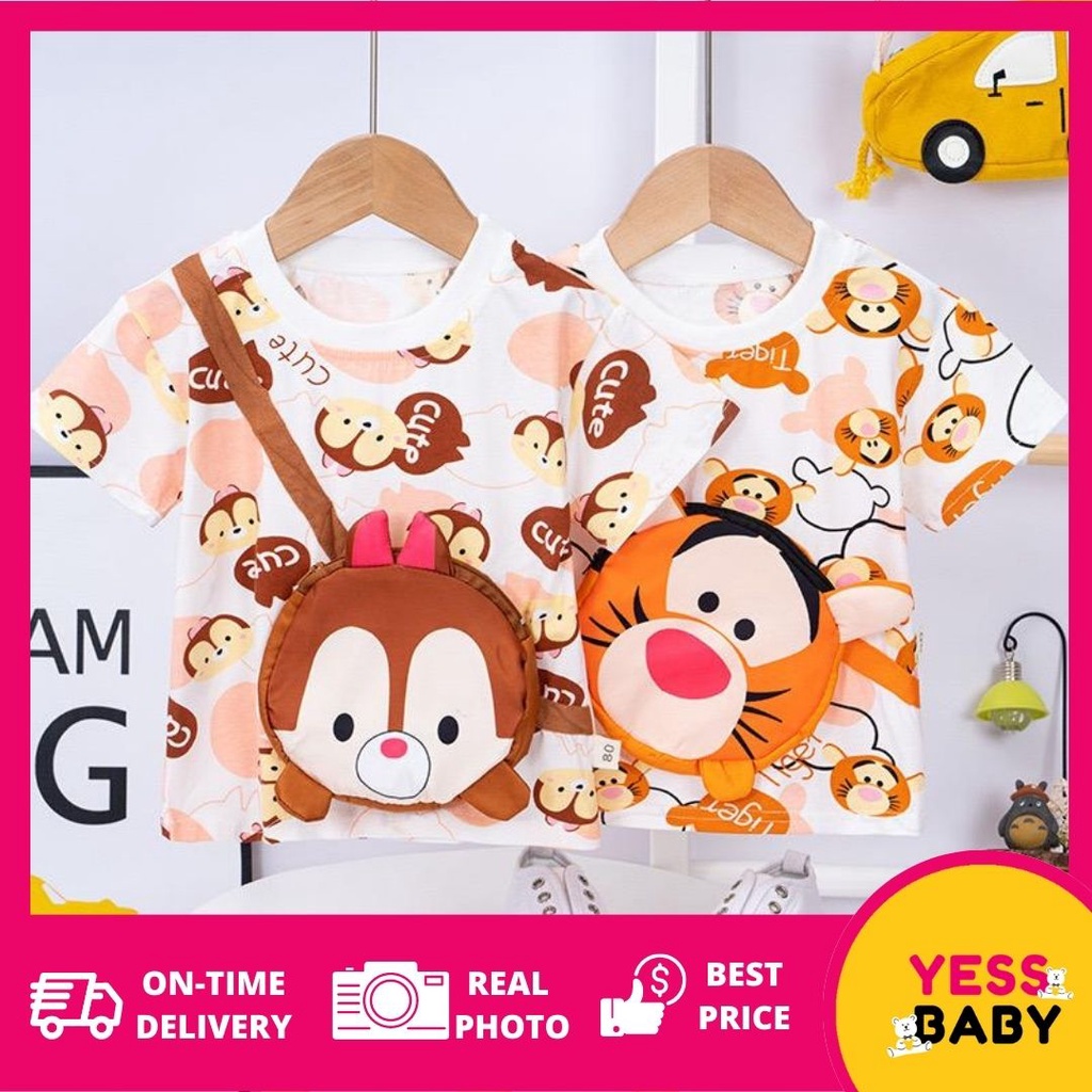 YESSBABY 1-9tahun TSUM LOTSO Gaun anak perempuan baru/versi Korea kartun rok denim dua potong palsu/rok kasual bayi perempuan/Dress baju anak cewek/baju anak perempuan 1tahun 2tahun 3tahun kado ulang tahun anak perempuan