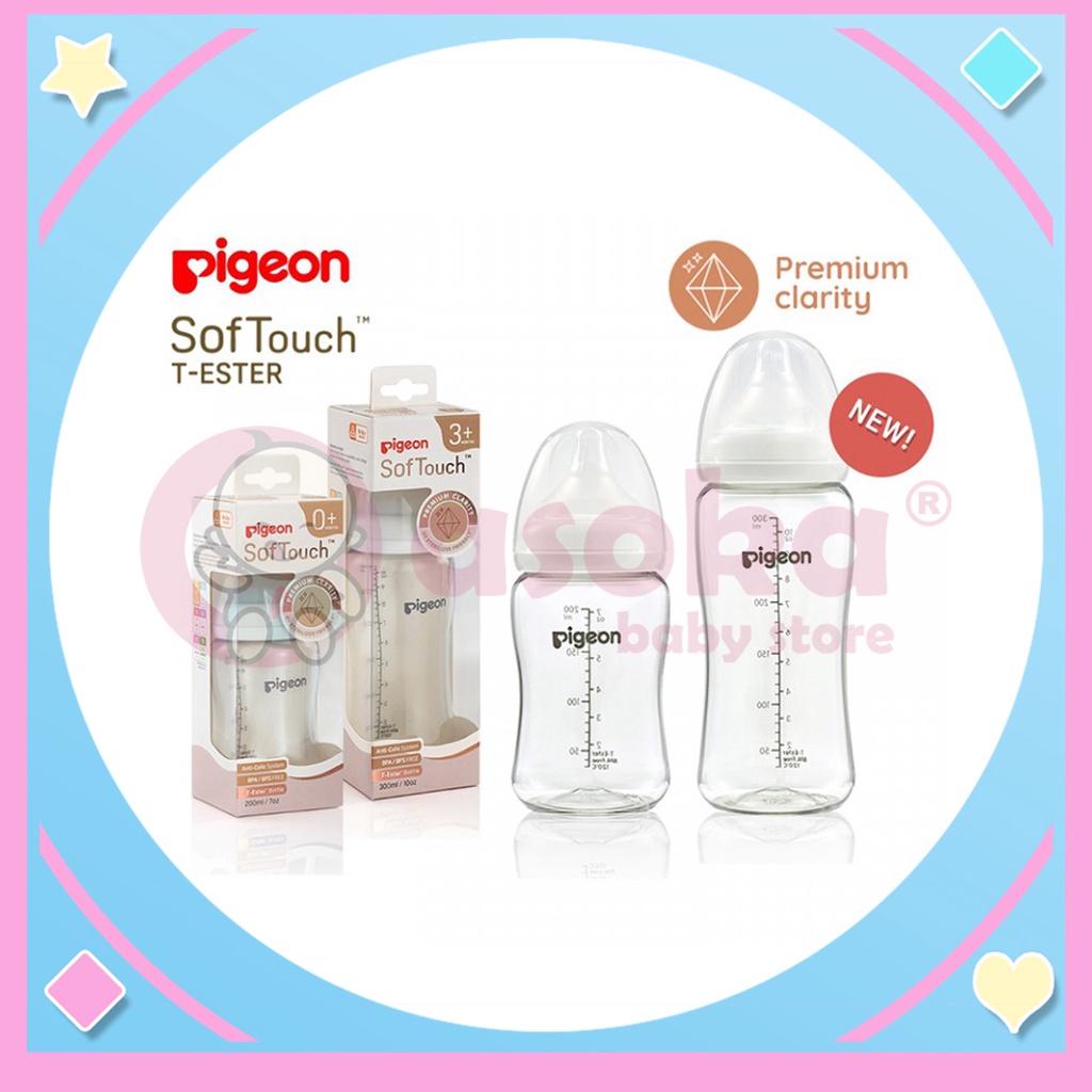 PIGEON Botol T-Ester Wide Neck 200ML / 300ml Light Orange - Botol Susu ASOKA