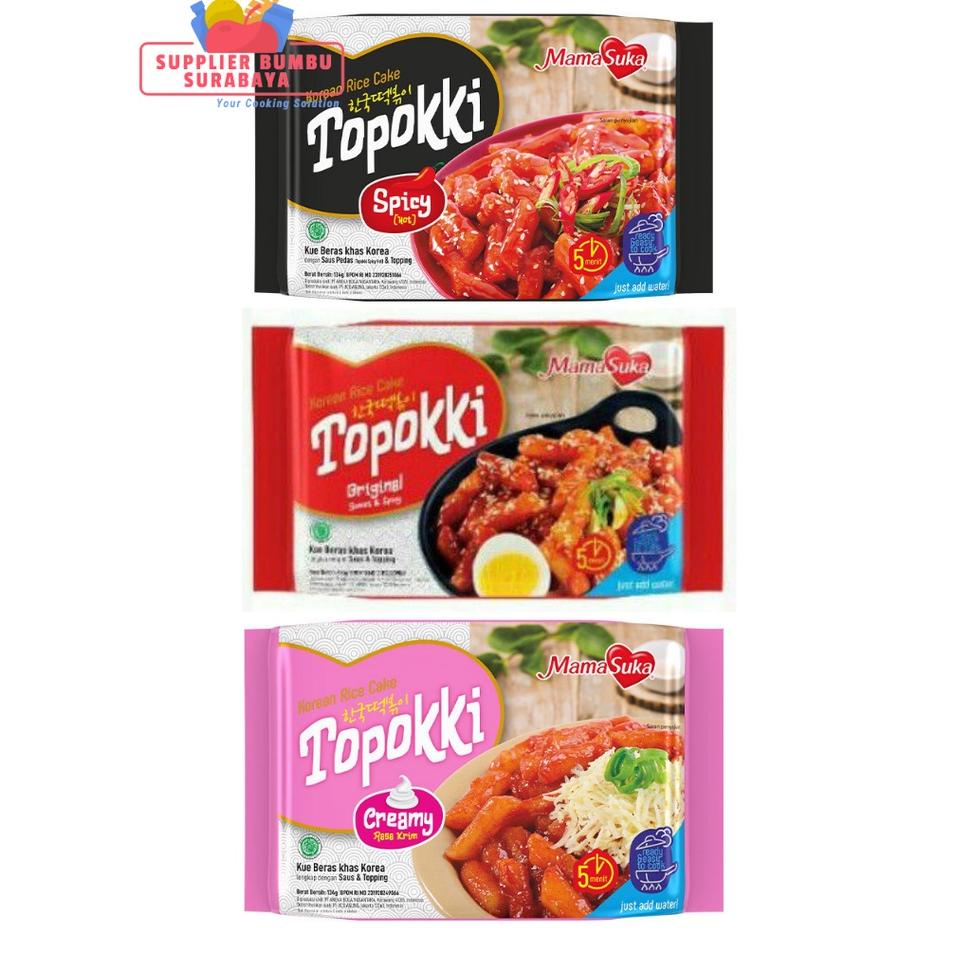 

✨MEGA ⚡ALE✨ MamaSuka Snack Topokki Tteokbokki Instan Korea Halal Original Creamy Hot Spicy 134g