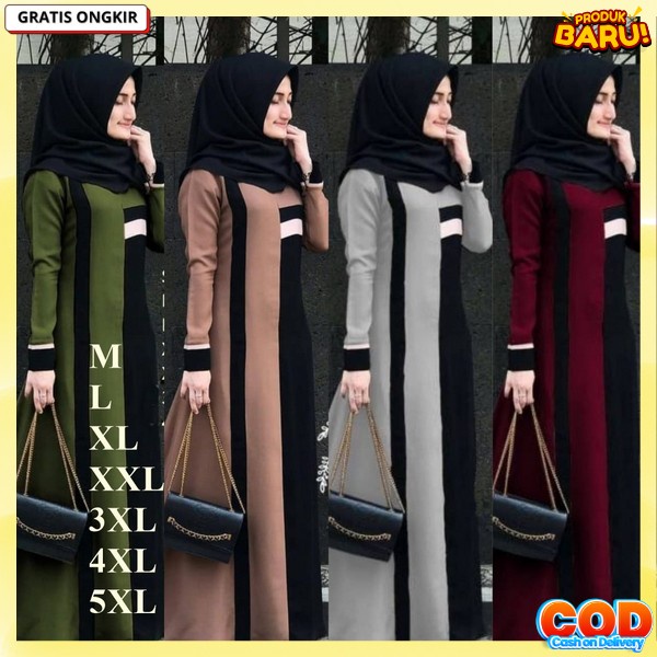 Baju Gamis Gamis Lebaran Wanita Perempuan Narenda Maxy Dress Mewah Gsmis Baju Muslimah Jumbo Premium