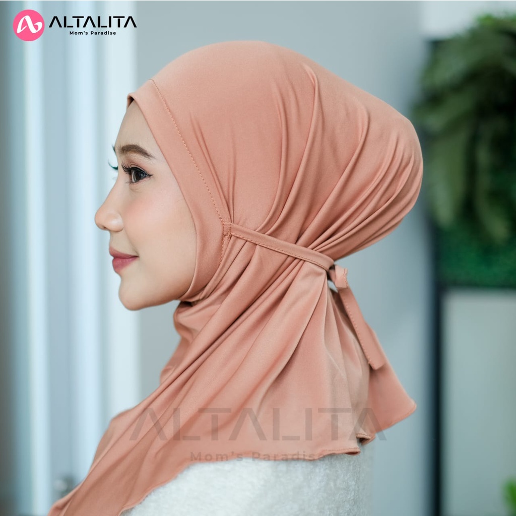 Altalita - Hijab Sport Instan Jilbab Bergo Tali Nyta Non Pet / Non Pad Bahan Jersey Premium Cocok Untuk Olahraga Volly Futsal Senam dan Sehari-Hari