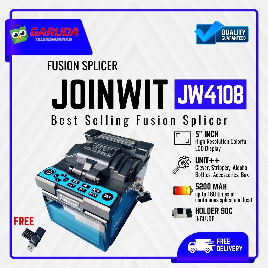 Splicer Joinwit JW 4108H Fusion Splicer Fiber Optik