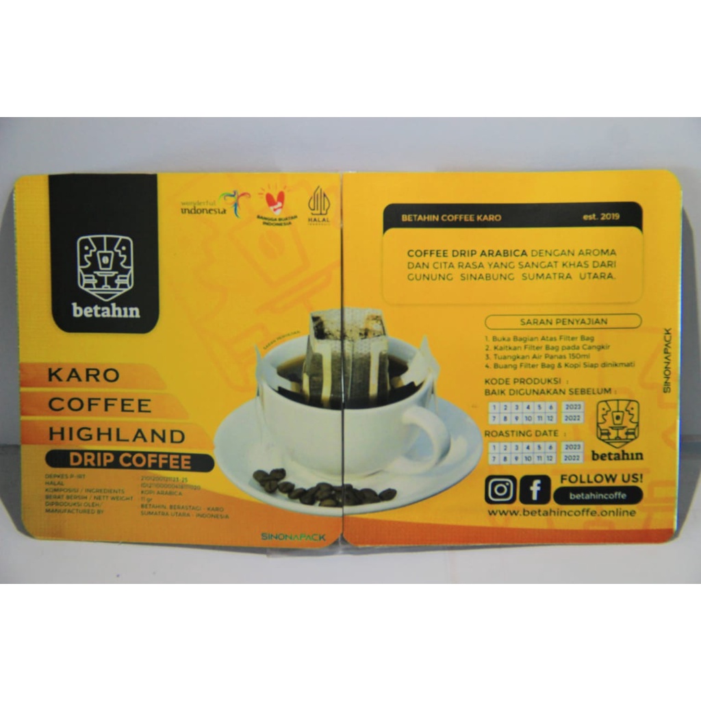 

Coffee Drip Betahin - Arabika Karo