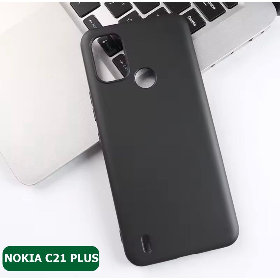 CASE NOKIA C21 PLUS SOFT BLACK PREMIUM HITAM SILIKON CASING COVER HP