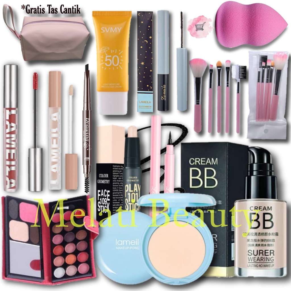 Paket Kosmetik Lameila 12 In 1 Terlaris / Paket Kosmetik Lengkap / Makeup Set Kecantikan Terlengkap