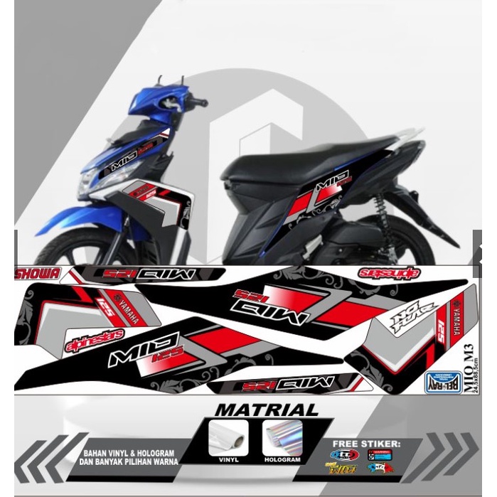 STIKER STRIPING STOCK DECAL MIO M3 STIKER VARIASI CUSTOM MOTOR YAMAHA MIO M3 HOLOGRAM VINYL