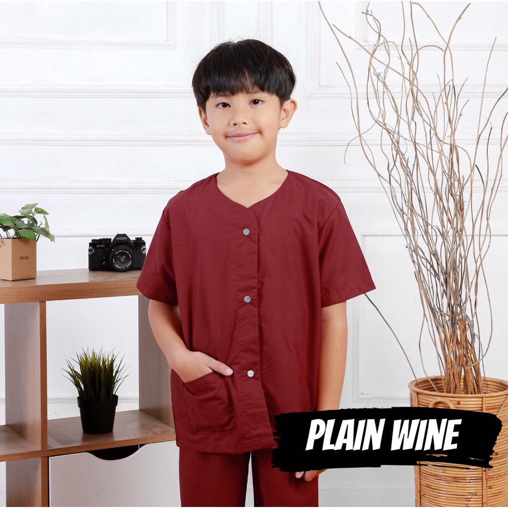 PIYAMA ANAK 1-9 TAHUN MOTIF UNISEX POLOS PINK NAVY ABU MARUN / PLAIN GREY RED MERAH BIRU DUSTY BAJU TIDUR ANAK LAKI LAKI PEREMPUAN / KIDS PAJAMAS BOY GIRL CEWE COWO KATUN