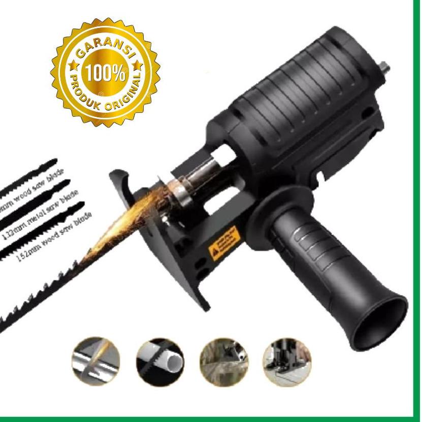 ➼ Adapter reciprocating jigsaw adapter bor ke gergaji tambahan jig saw mesin bor tangan Gergaji Kone