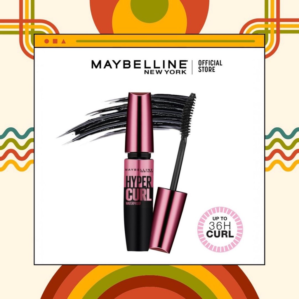 Maybelline Volum Express Hypercurl Waterproof Mascara MakeUp [Black]