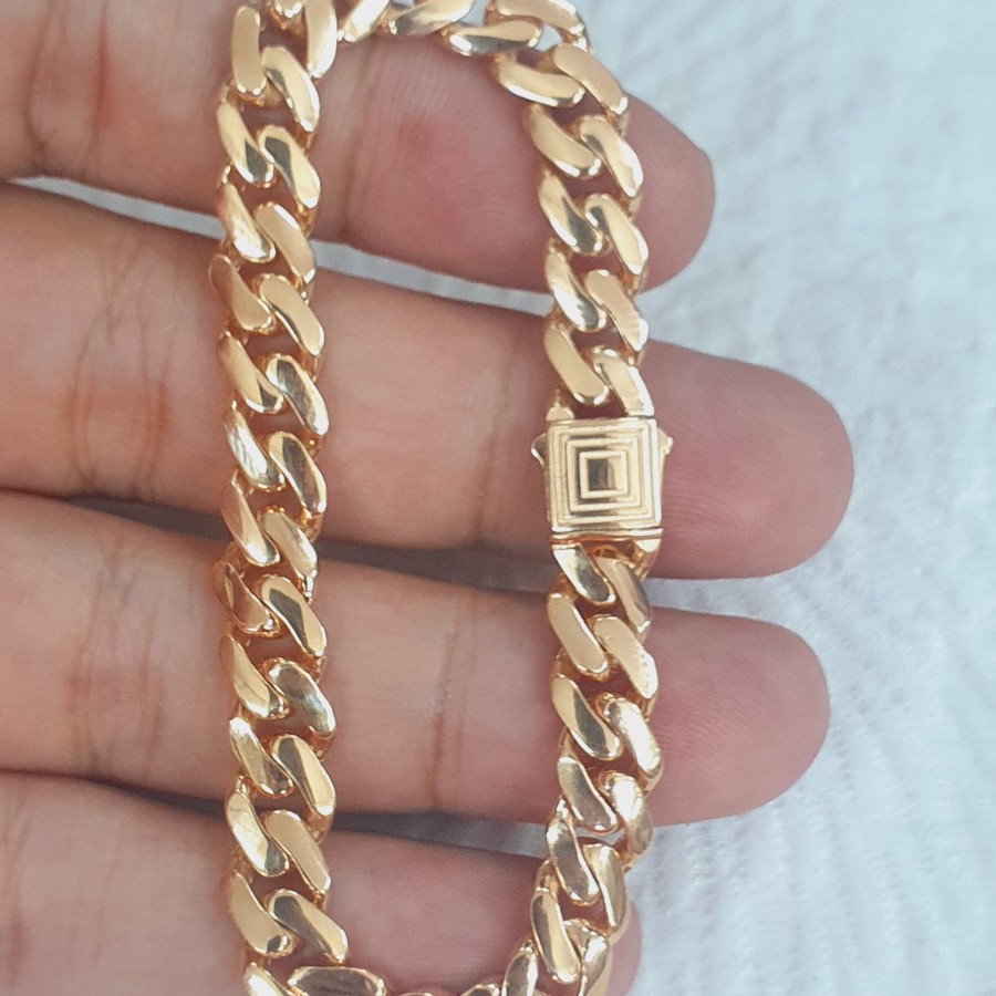 gelang model cuban chain sisik naga emas 70% 700 70 % 16k