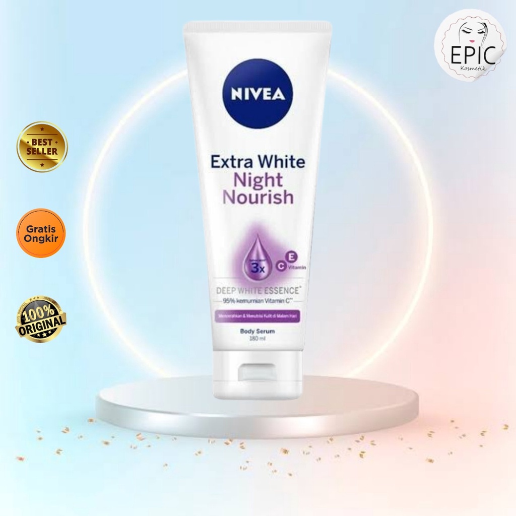 NIVEA Extra White Body Serum 180ml NIGHT NOURISH / NIVEA BODY SERUM NIGHT NOURISH 180ML