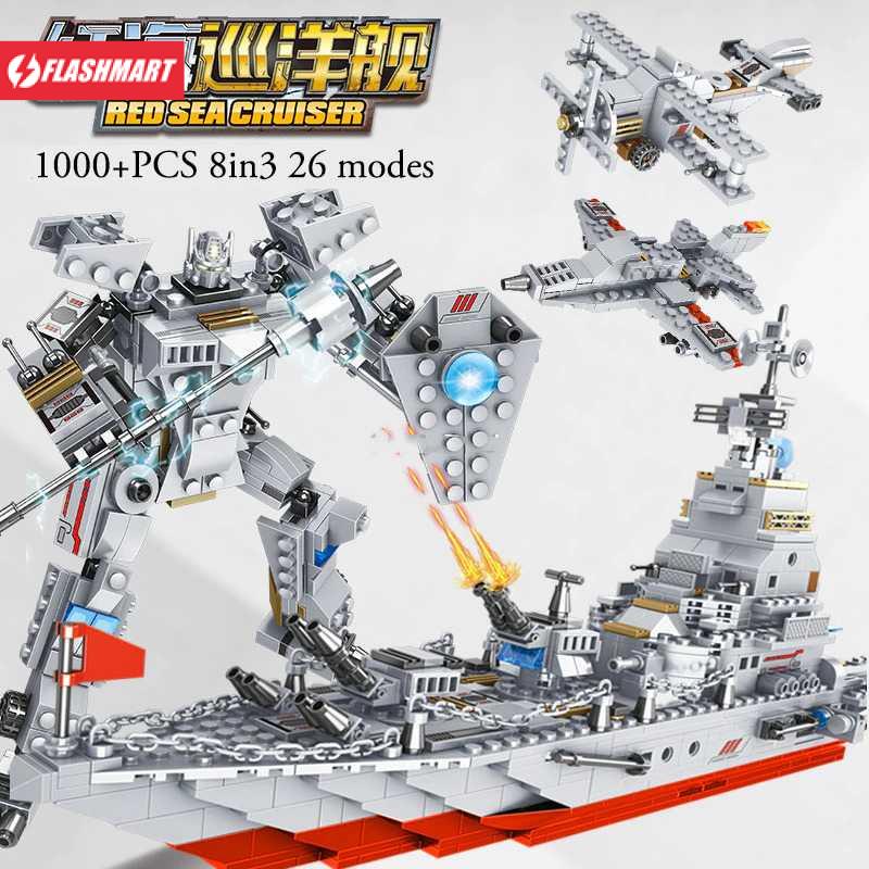 Flashmart Building Blocks WW2 Army Battle Cruiser Warship - TS99005