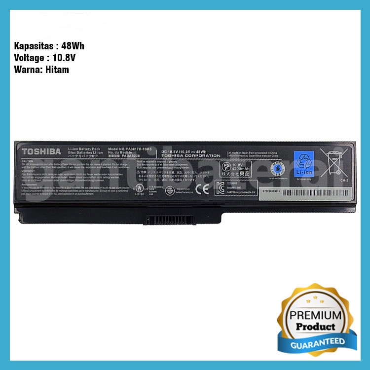 Baterai Toshiba Satellite P750 P770 P775 L730 L770D PA3817U