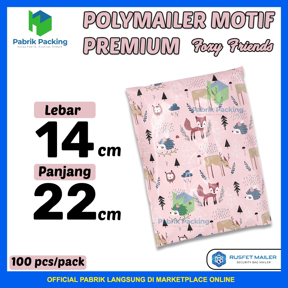 

Polymailer Amplop Packing Online Shop Rusfet / Foxy Friends 14x22 / Per Pack Murah