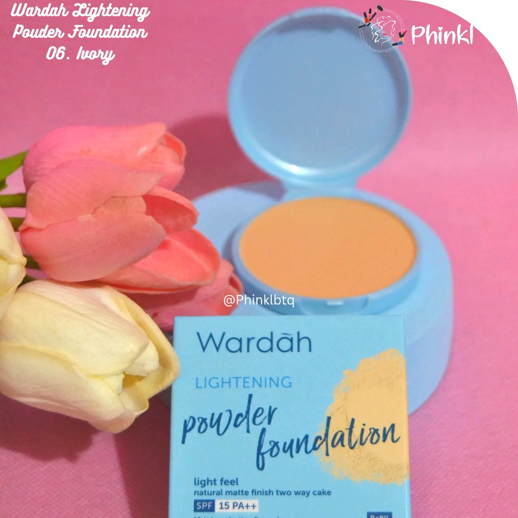 `ღ´ PHINKL `ღ´ ᘺᗩᖇᕲᗩᕼ Wardah Lightening Two Way Cake bedak padat biru twc untuk mencerahkan ada kandungan skincare halal