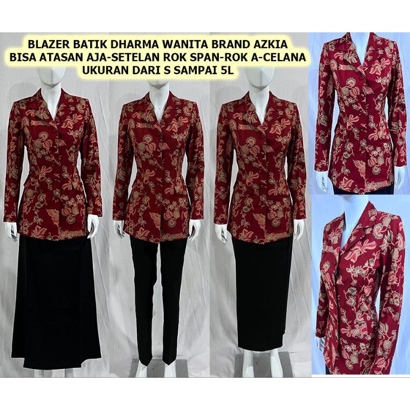 Blazer Batik darma wanita dan Blouse Darma wanita setelan rok Dan Celana-Pakaian terbaru