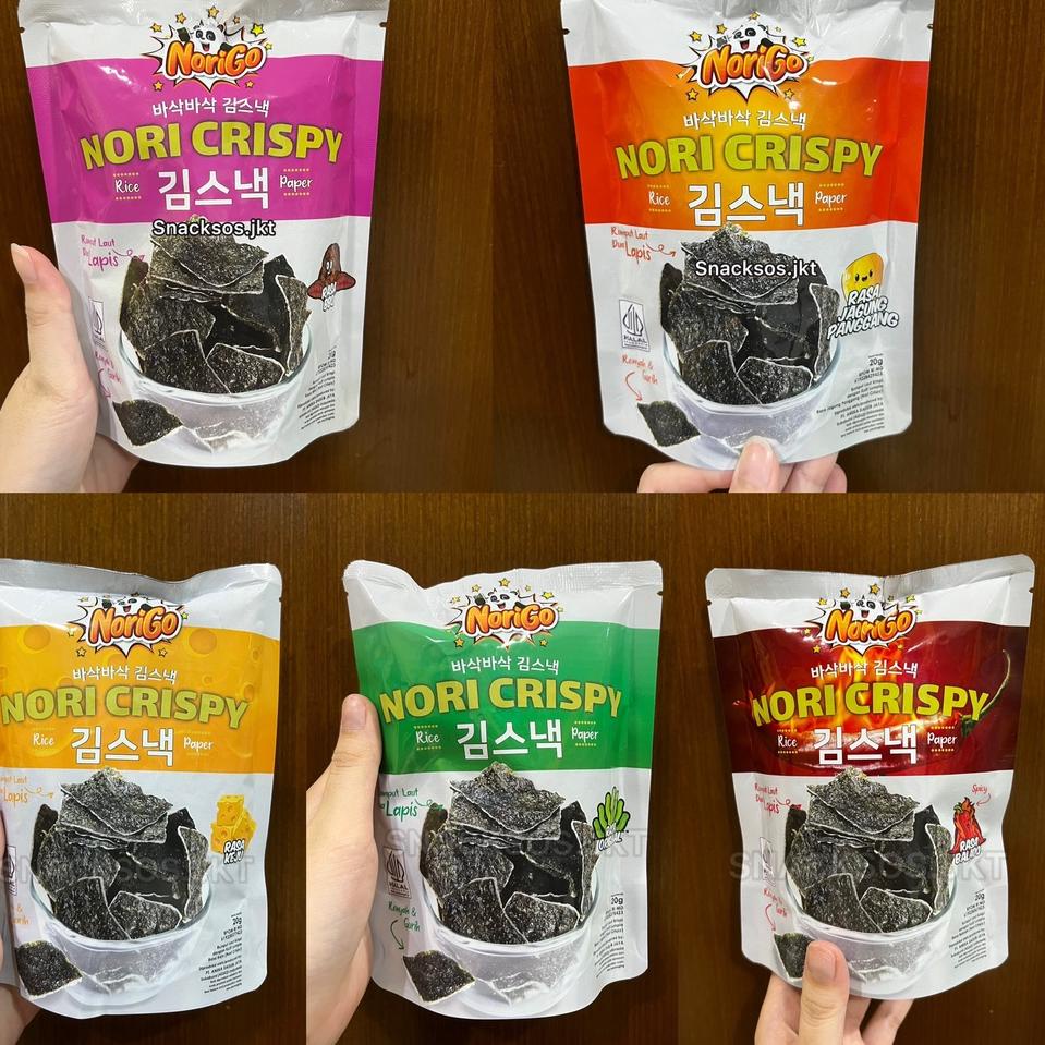 

Lagi murah NoriGo Nori Seaweed Rumput Laut Crispy Balado/Original/Cheese Keju / BBQ / Jagung Panggang Crisp Tempura
