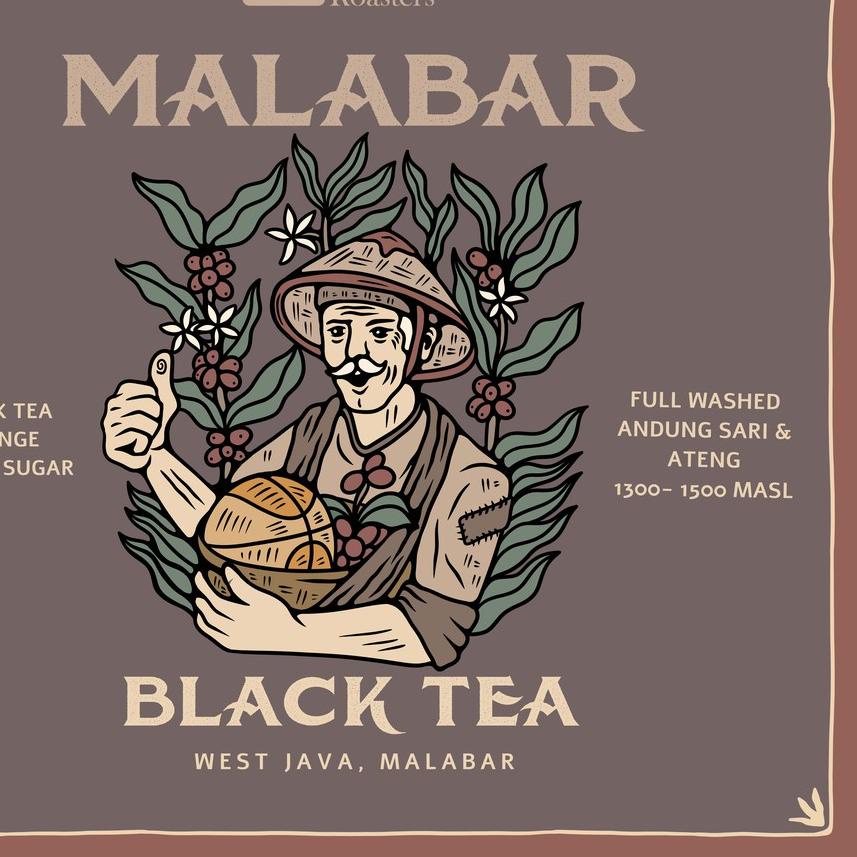 

☻ Kopi Arabika MALABAR BLACK TEA (200 gr) Single Origin Specialty Coffee ♛