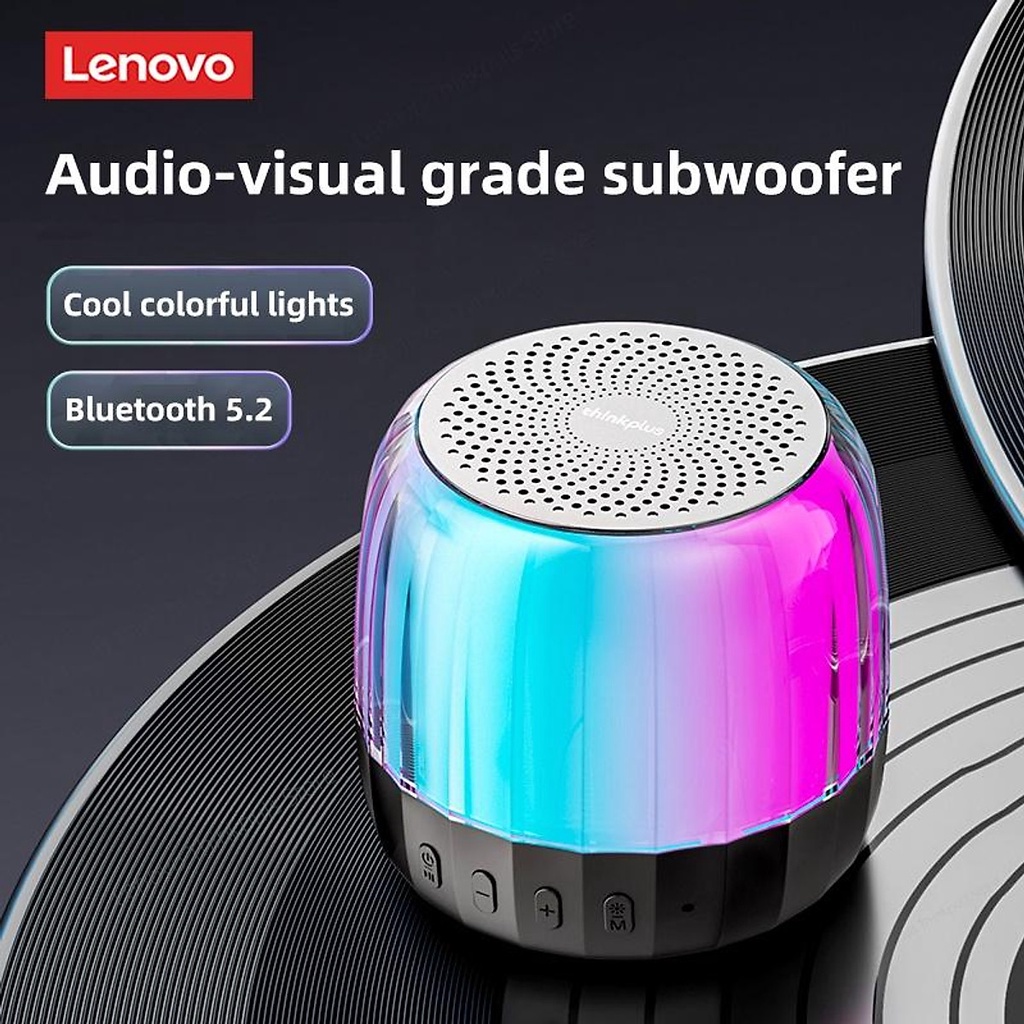 Speaker Lenovo K3PLUS Asli Speaker Bluetooth 5.2 Pengeras Suara Nirkabel Portabel Mini Luar Ruangan Speaker Pemutar Kartu TF Kolom Nirkabel